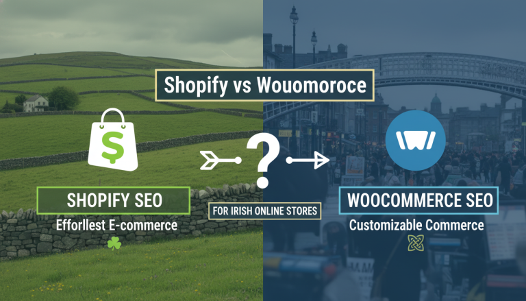 Shopify vs WooCommerce SEO comparison for Irish e-commerce stores.