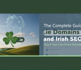 Irish SEO and .ie domains guide with map and shamrock.