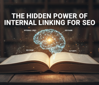Open book with glowing brain illustrating internal linking for SEO.