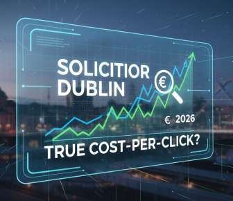 Solicitor Dublin true cost-per-click analysis showing upward trend.