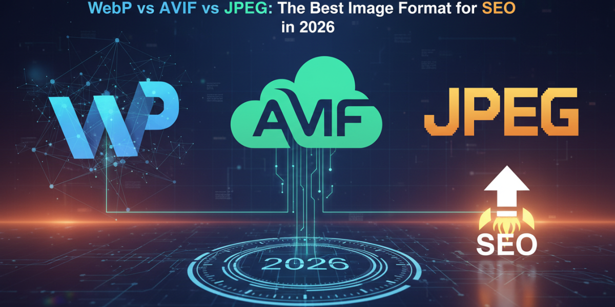 Best image format for SEO in 2026: WebP, AVIF, JPEG.