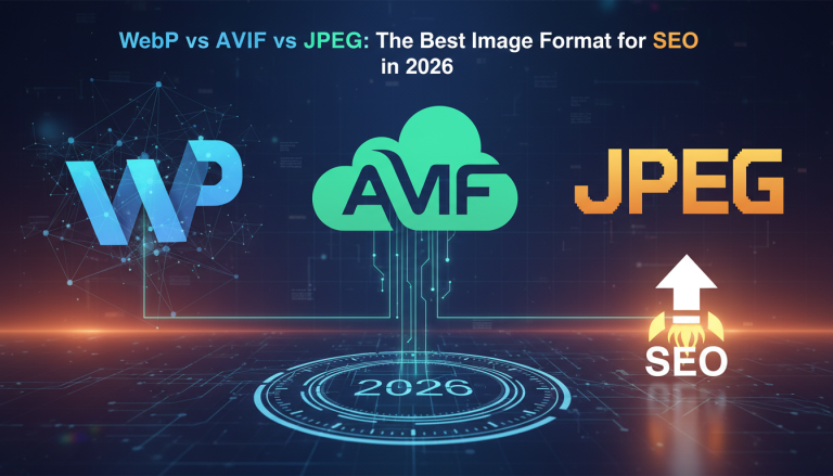 Best image format for SEO in 2026: WebP, AVIF, JPEG.