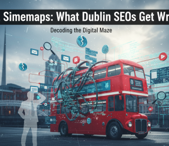 Dublin SEOs decoding digital sitemap maze on a double-decker bus.
