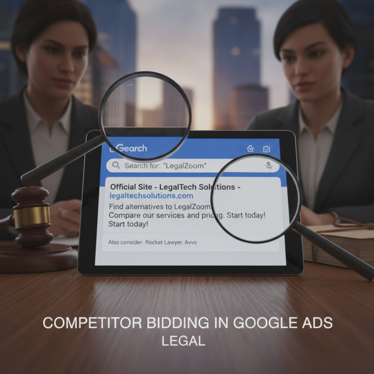 Competitor bidding in Google Ads legal strategy illustrated