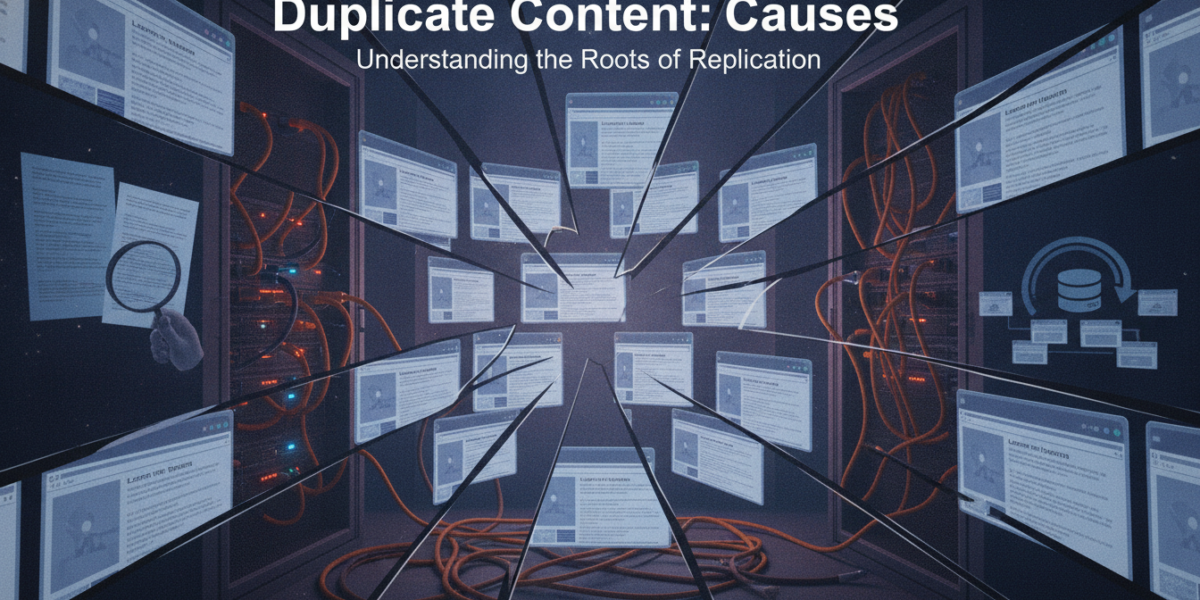 Duplicate content causes illustrated with multiple replicated web pages