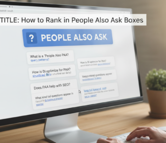 Computer screen displaying Google People Also Ask SEO guide