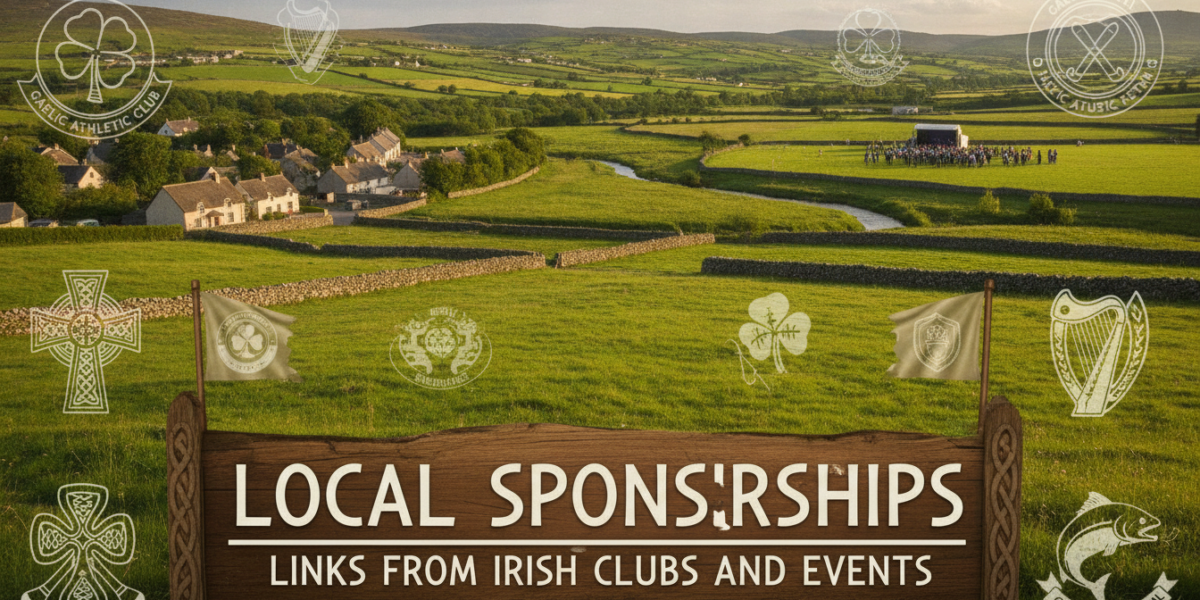 Local sponsorships banner linking Irish clubs and events