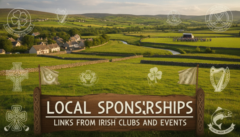 Local sponsorships banner linking Irish clubs and events