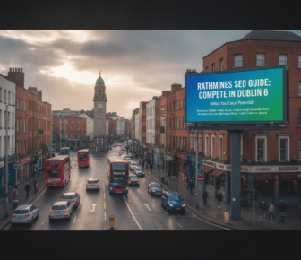 Rathmines SEO guide billboard on busy Dublin 6 street