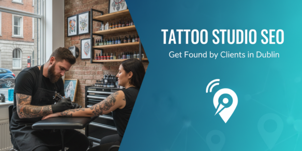 Tattoo artist tattooing client in Dublin studio SEO guide
