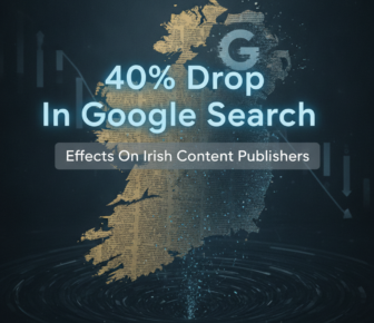 Ireland graphic showing 40% drop in Google Search