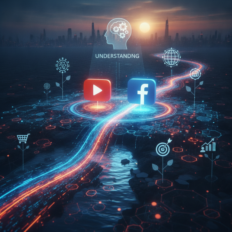YouTube and Facebook icons illustrating digital marketing and audience understanding