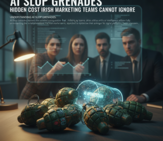 AI grenades beside Irish marketing team analysing data