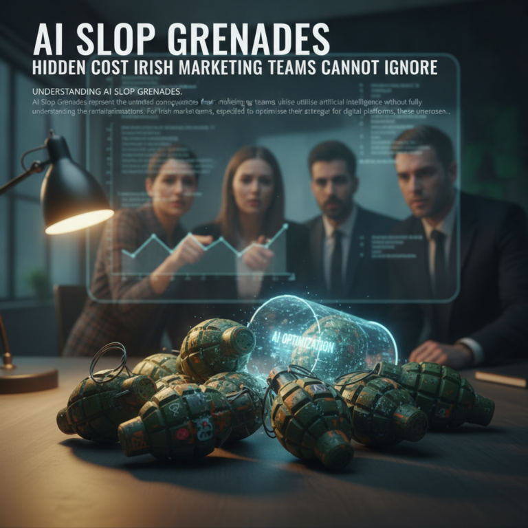 AI grenades beside Irish marketing team analysing data