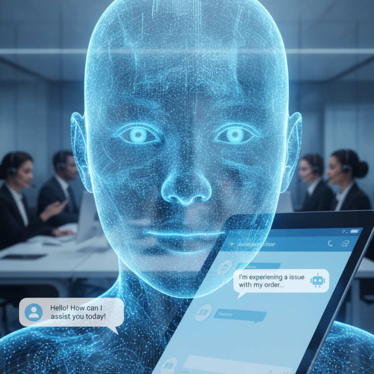 Digital human chatbot assisting customer service team