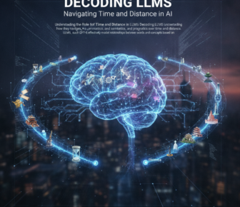 Glowing digital brain visualising time and distance in LLMs