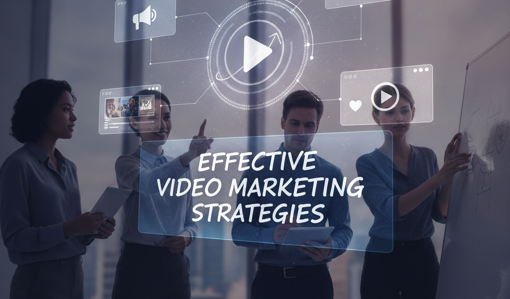 Team planning effective video marketing strategies with digital interface