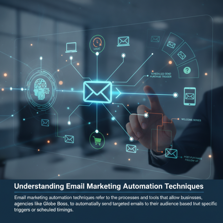 Hand using digital email marketing automation workflow interface