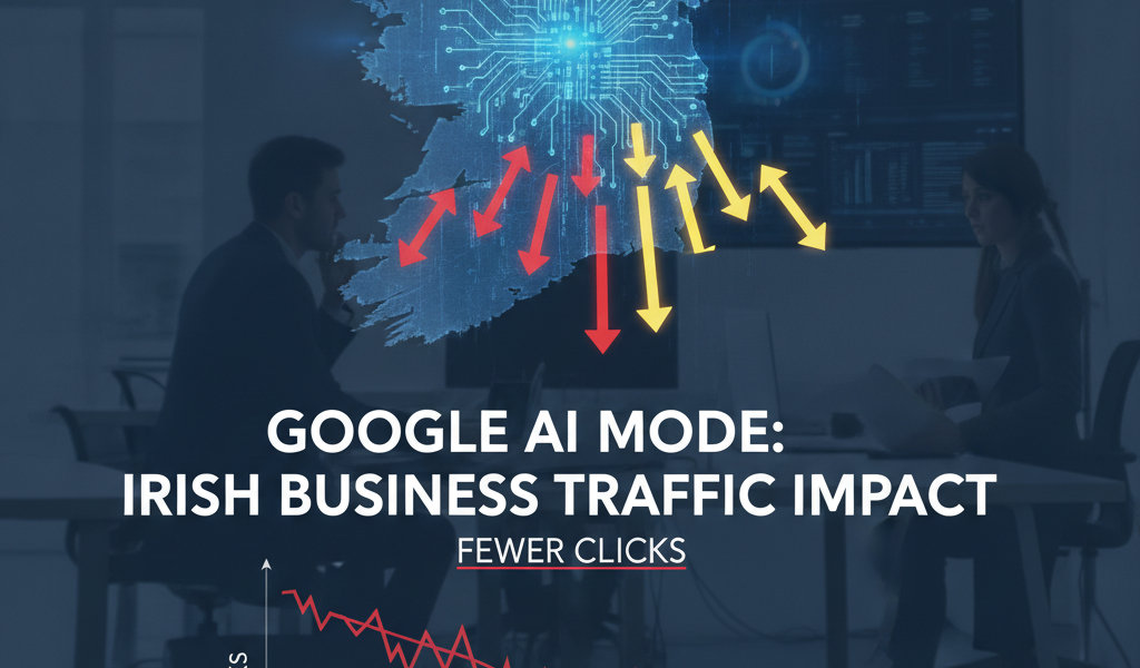 Irish map showing Google AI Mode traffic decline