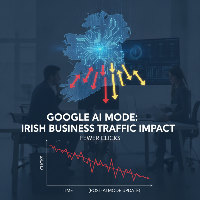 Irish map showing Google AI Mode traffic decline