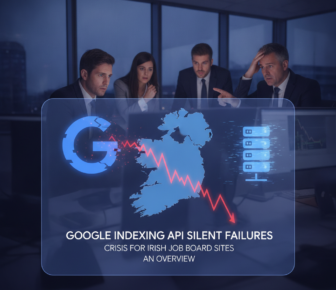 Business team reviewing Google indexing failures impacting Irish job boards