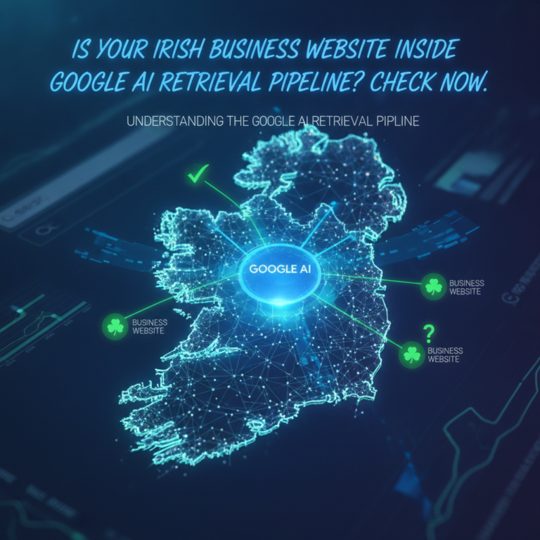 Digital map of Ireland showing Google AI business connections