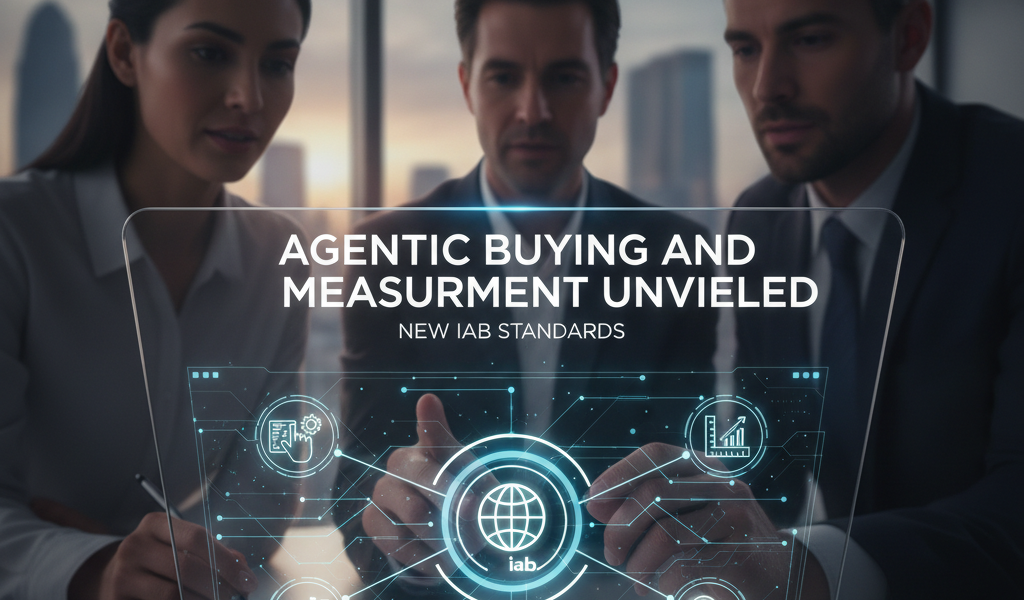 Professionals view digital IAB agentic buying and measurement standards display