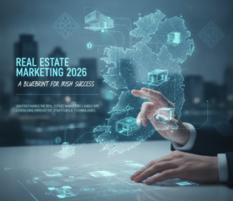 Digital Ireland map with property models for real estate marketing