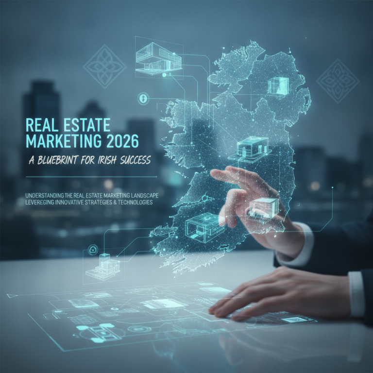 Digital Ireland map with property models for real estate marketing