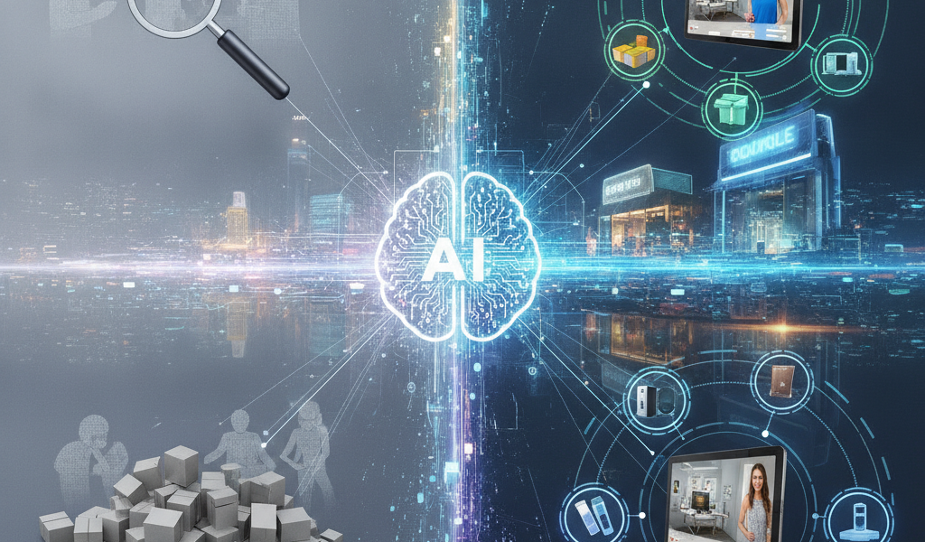 Artificial intelligence connecting customer analysis with digital retail product networks