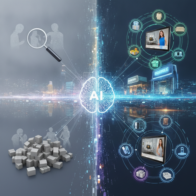 Artificial intelligence connecting customer analysis with digital retail product networks