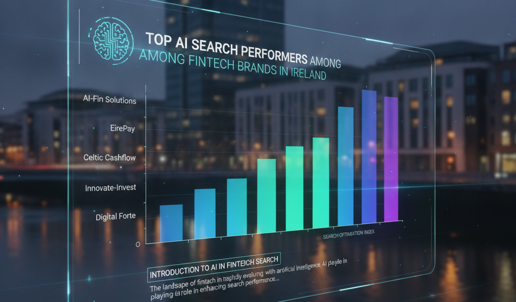 AI search performance bar chart for Irish fintech brands