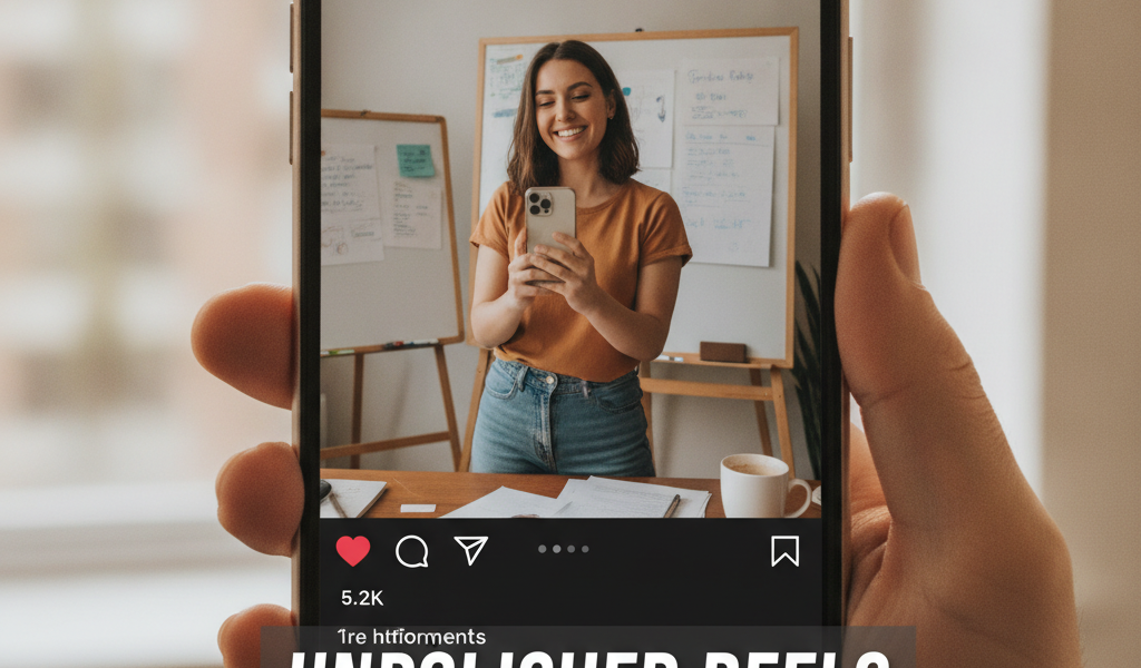 Hand holding Instagram Reels video promoting business growth