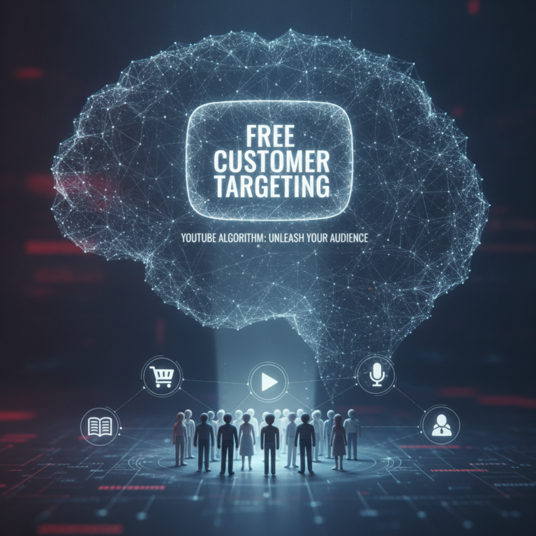 Digital brain illustrating free customer targeting and YouTube algorithm