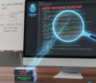 SEO migration audit screen detecting ghost metadata