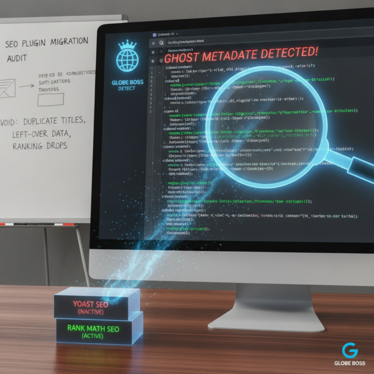SEO migration audit screen detecting ghost metadata